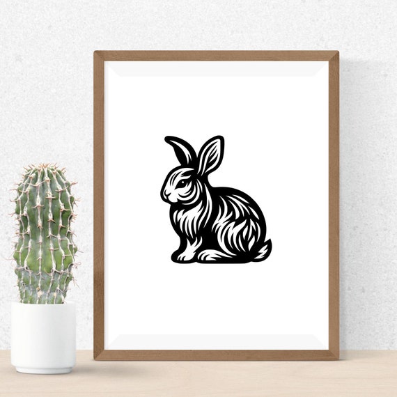 ウサギの SVG バンドル、ウサギのクリップアート、手描きの動物愛好家