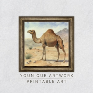 Camel Painting, Camel Printable Wall Art, Camel Nursery Decor, Camel Print, Digital Download