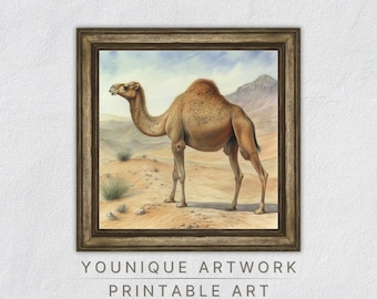 Camel Painting, Camel Printable Wall Art, Camel Nursery Decor, Camel Print, Digital Download