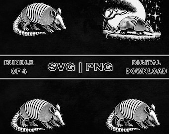 Armadillo SVG Bundle, Armadillo Clipart, Hand Drawn Armadillo Lover Theme Vector Illustration, PNG Files For Laser Engraving & Craft