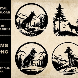 Fox SVG Bundle, PNG, Fox Clipart, Illustration vectorielle de renards dessinés à la main, fichiers SVG pour la gravure laser
