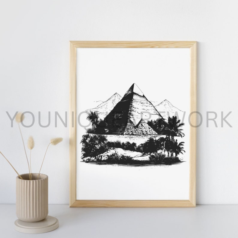Pyramid SVG Bundle, PNG, Pyramids Clipart, Hand Drawn Egypt Scene ...