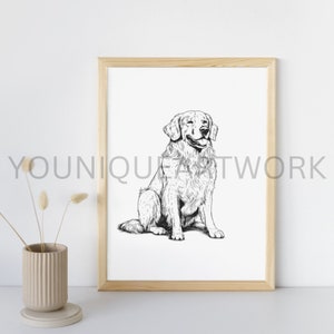 Golden Retriever SVG Bundle, PNG, Cute Dogs Clipart, Hand Drawn Dog ...