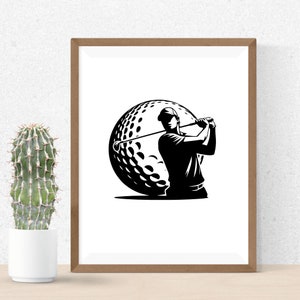 Golf Club SVG Bundle, Golfing Clipart, Hand Drawn Golfer Theme Vector ...