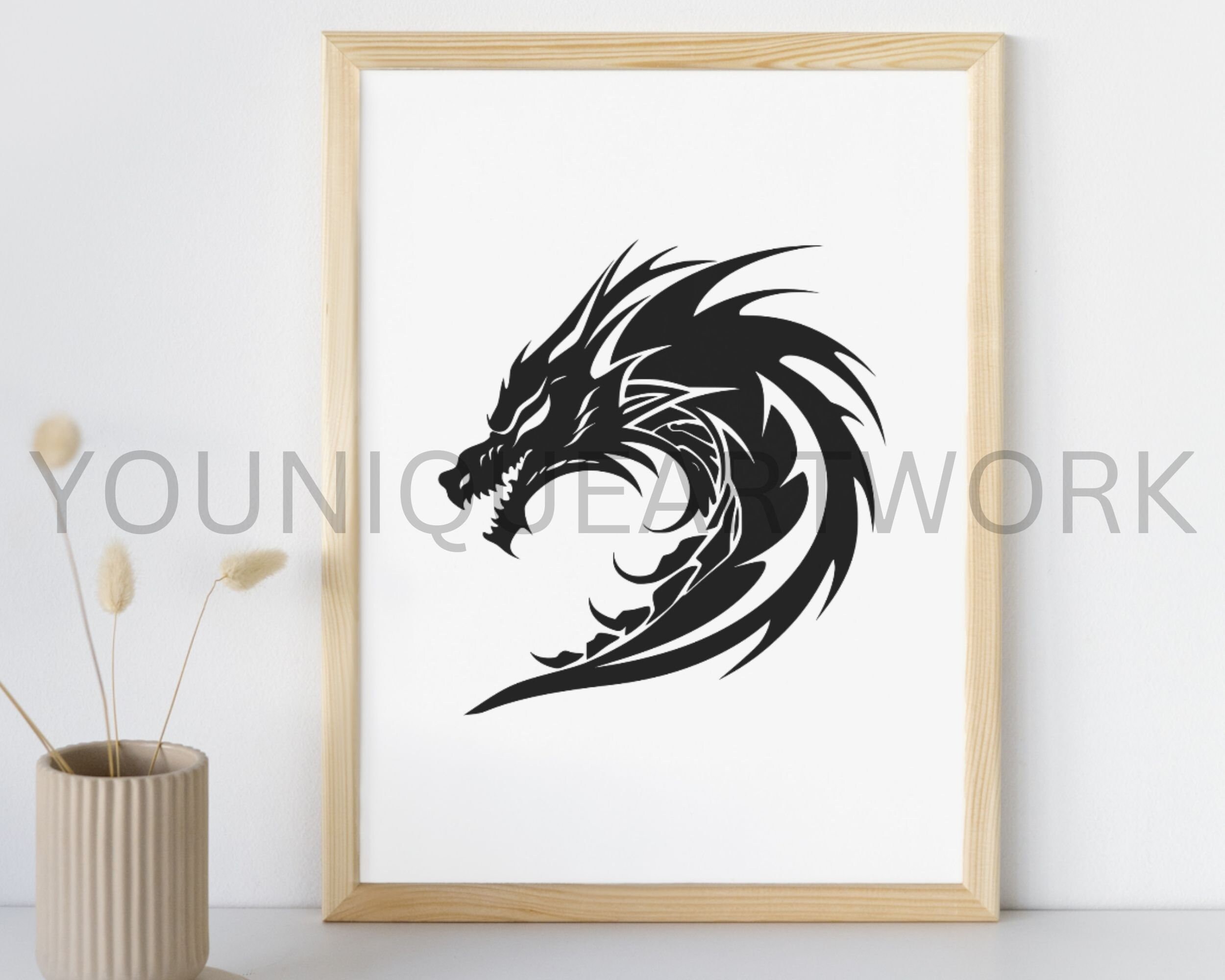 Mandala Dragon SVG Bundle PNG Dragon Clipart Hand Drawn - Etsy