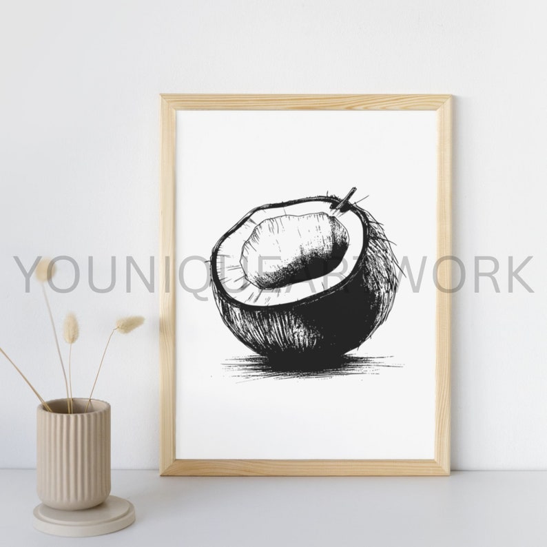 Coconut SVG Bundle, PNG, Tropical Fruit Clipart, Hand Drawn Coconuts ...