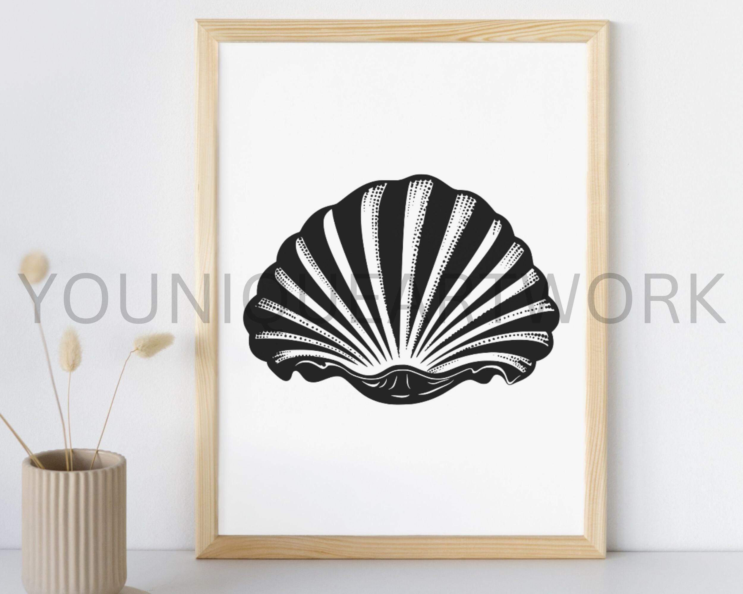 Clam SVG Bundle PNG Seashell Clipart Hand Drawn Sea Shell - Etsy