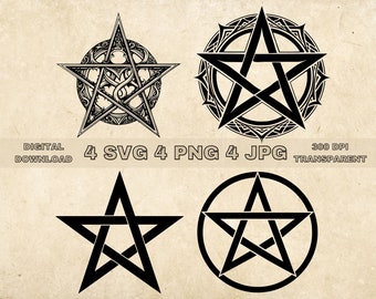 逆五芒星 SVG: 悪魔の魔女異教徒カットファイル (デジタルダウンロード