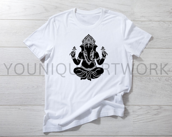 White Tee With Seated Ganesha White Tee With Seated Ganesha