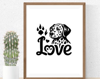 ダルメシアン SVG バンドル、ダルメシアン クリップアート、手描きの犬