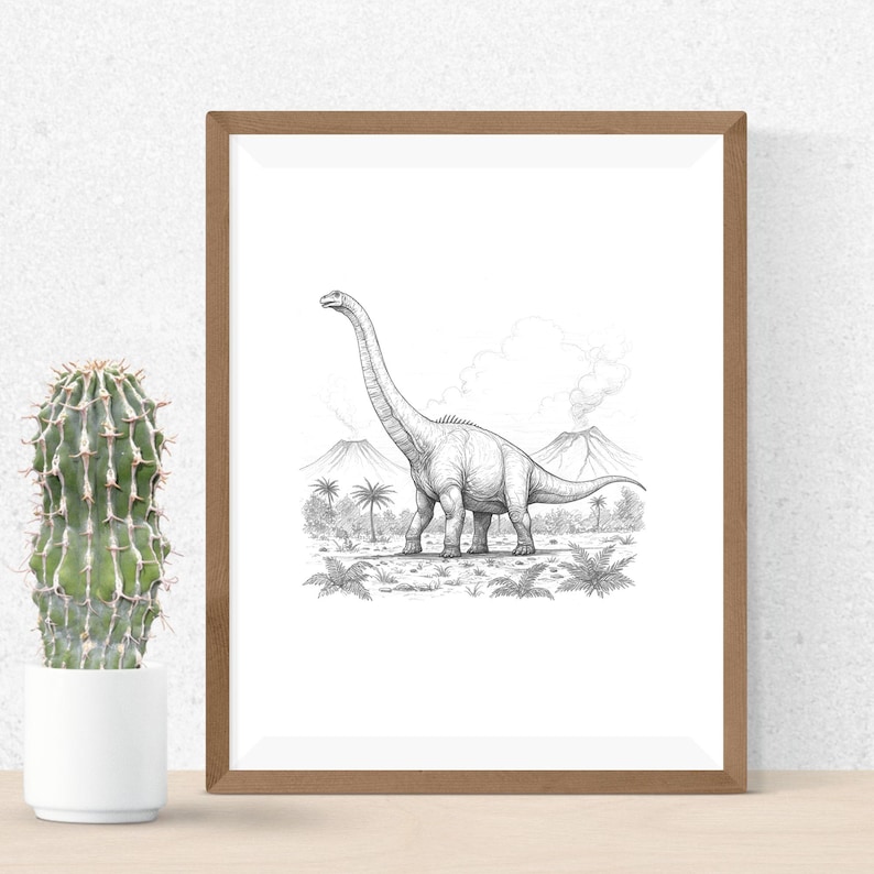 Brontosaurus Sketch PNG Sublimation Digital Download for Kids Shirt ...