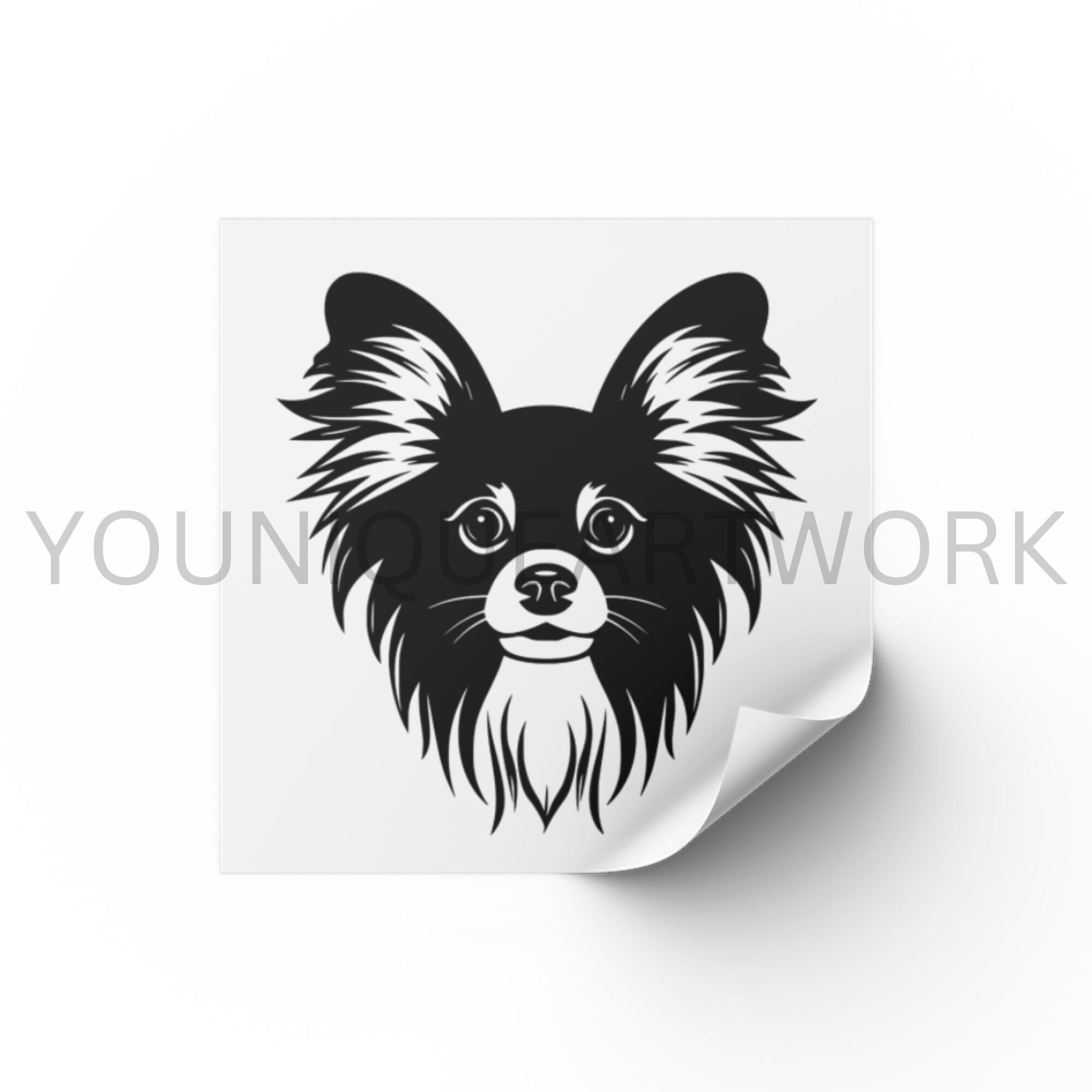 パピヨン SVG バンドル、PNG、犬のクリップアート、手描きの犬の