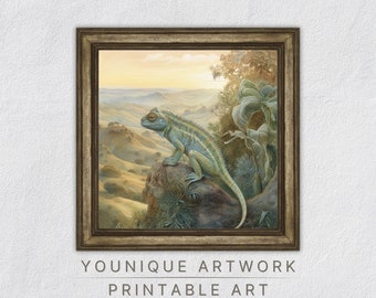 Chameleon Print, Chameleon Printable Wall Art, Chameleon Nursery Decor, Animal Prints, Digital Download