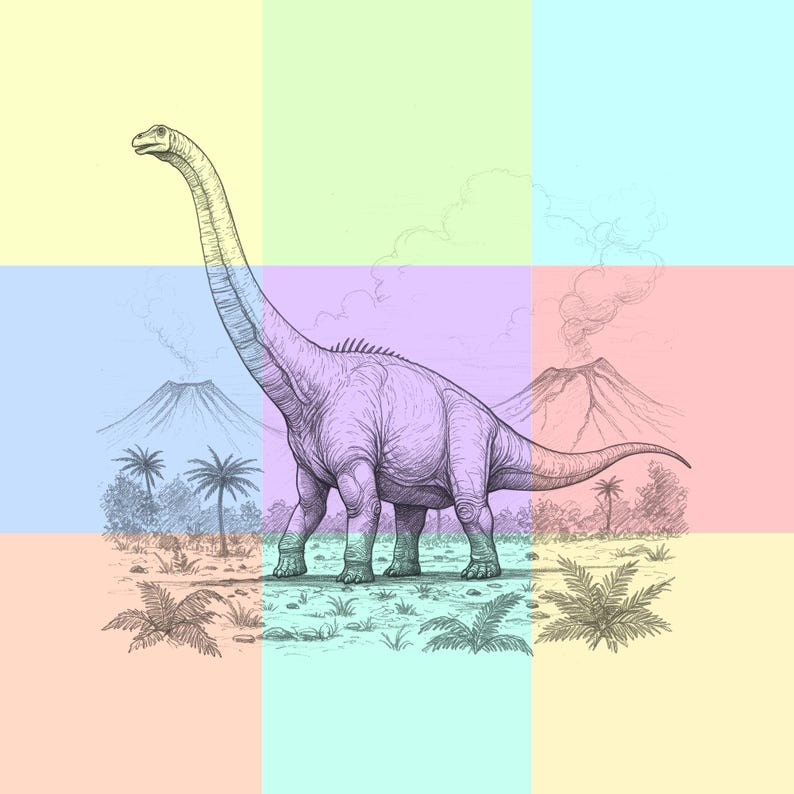 Brontosaurus Sketch PNG Sublimation Digital Download for Kids Shirt ...