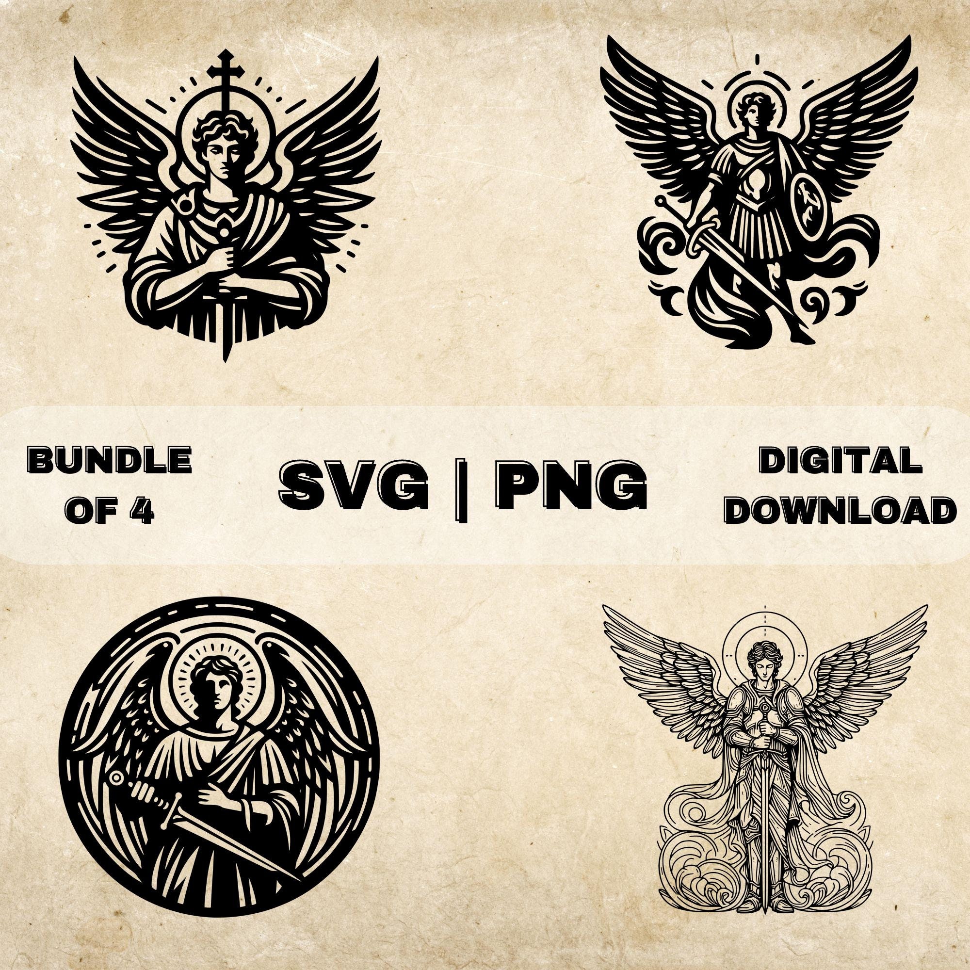 Saint Michael SVG Bundle, Archangel Michael Clipart, Hand Saint Michael SVG Bundle, Archangel Michael Clipart, Hand