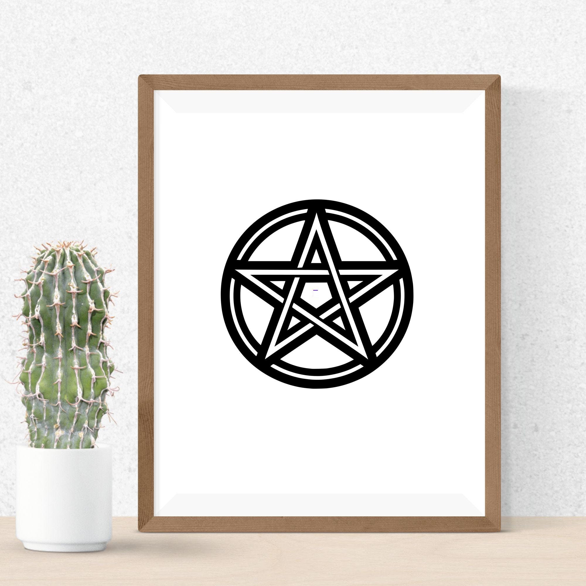 Pentagram SVG Bundle, Pentagram Clipart, Hand Drawn Witchy Goth