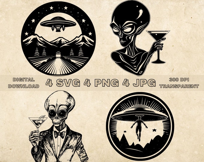 Alien Ship UFO SVG PNG File / Cute Space / Stars Planets / Kawaii ...