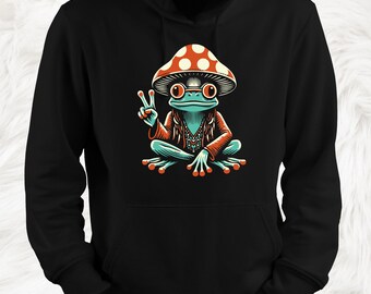 ヒッピー カエル SVG バンドル、カエル マッシュルーム クリップアート