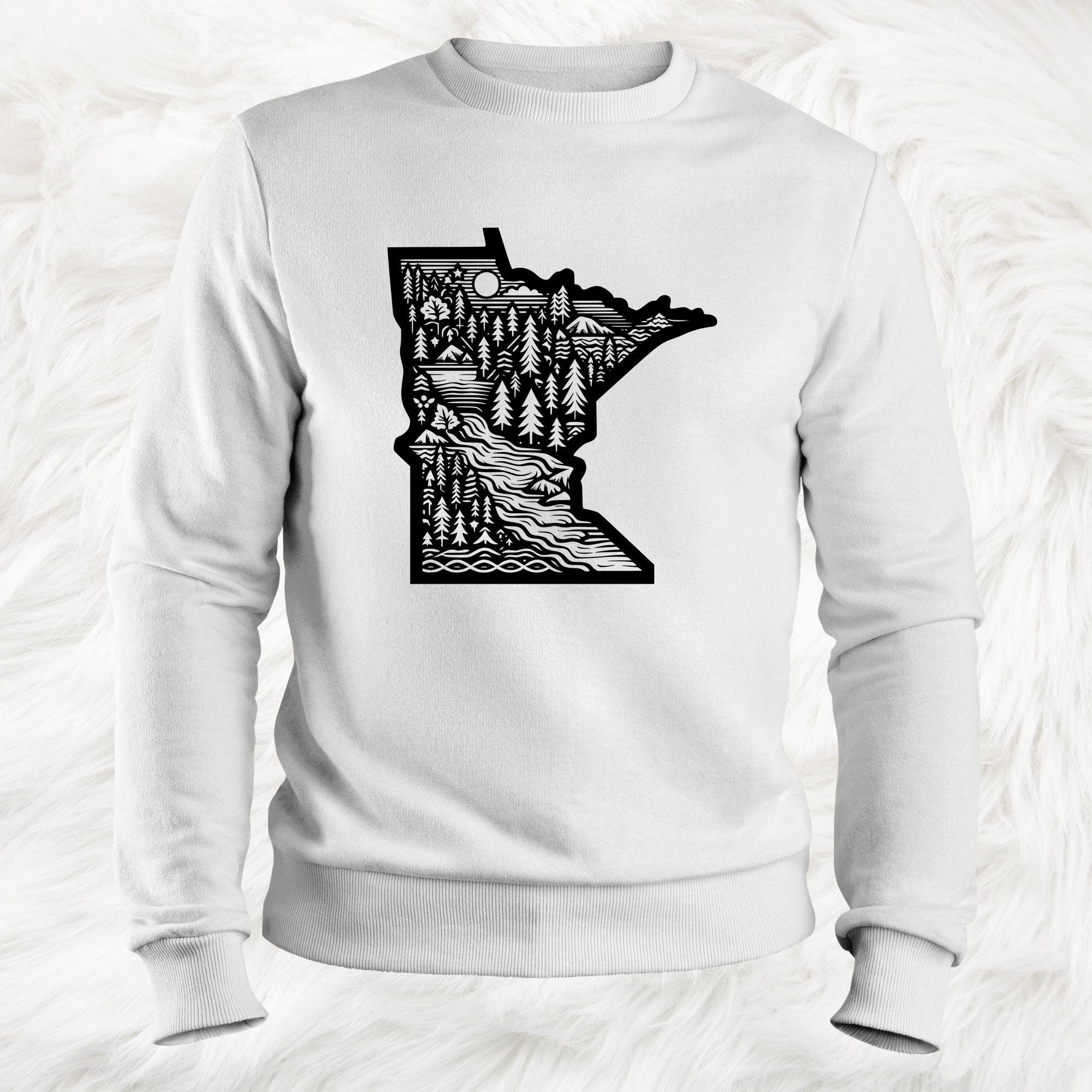 Minnesota SVG Bundle, MN State Clipart, Hand Drawn Lakes Pine Trees ...