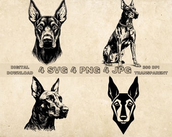 ドーベルマンのイラスト、ドーベルマンの絵 SVG、犬のイラスト SVG、犬