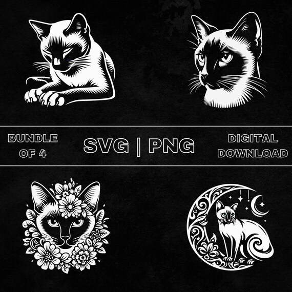 Siamese Cat Clipart Black And White