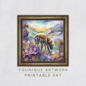 Biene druckbare Wandkunst, Bienen Drucke, Honigbiene Kinderzimmer Dekor, Bienen Liebhaber Geschenk, digitaler Download