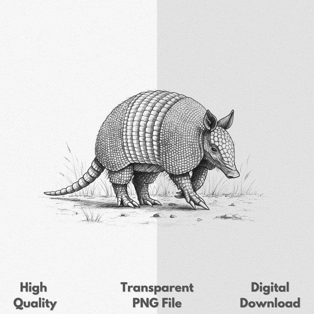 Armadillo PNG Sketch Drawing for T Shirt Design Digital Download - Etsy