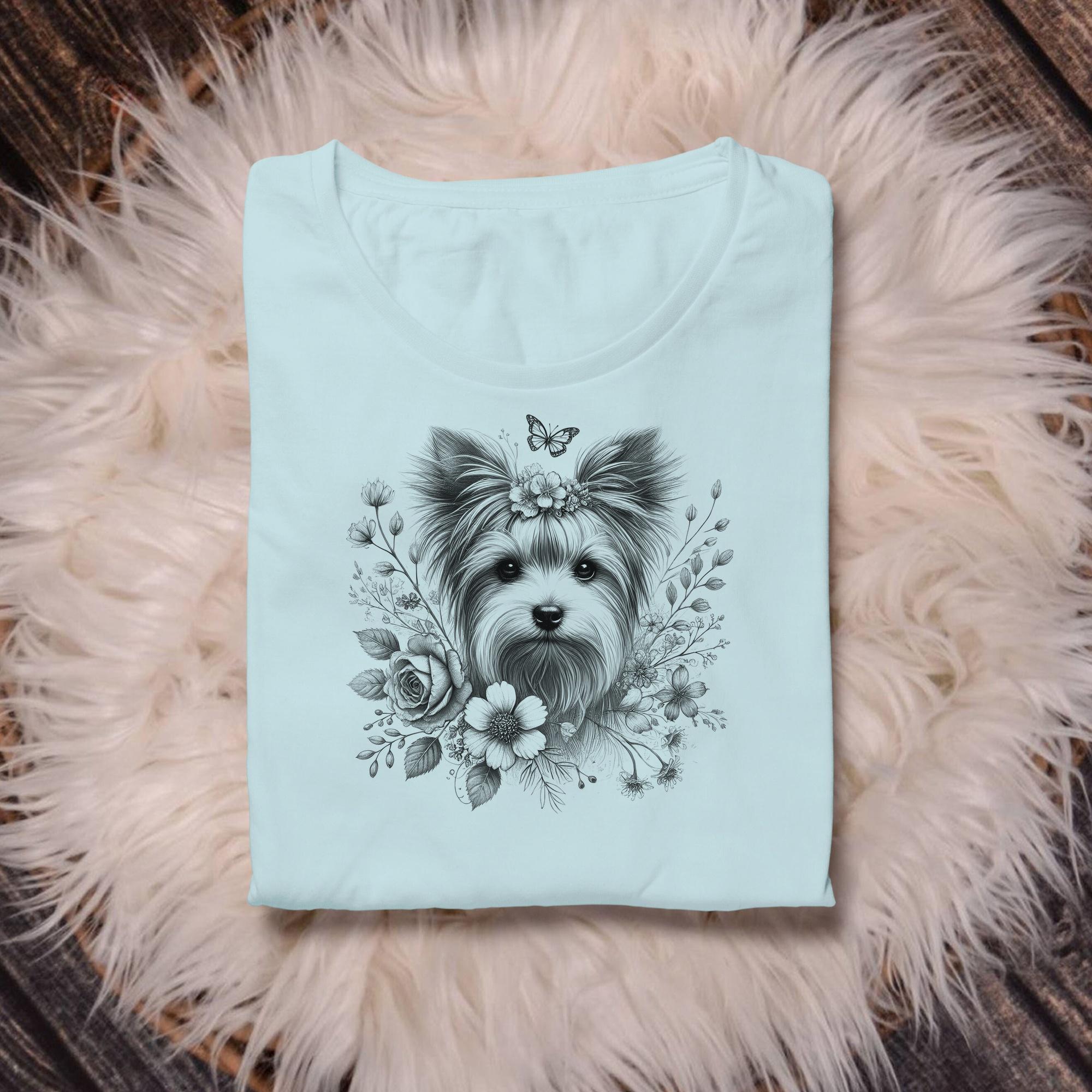 Yorkshire Terrier Mom Floral Head Flower PNG Sublimation File for Shirt ...