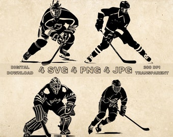Hockey SVG Bundel, PNG, Hockey Clipart, Handgetekende Hockeyspeler Vector Illustratie, SVG-bestanden voor lasergravure