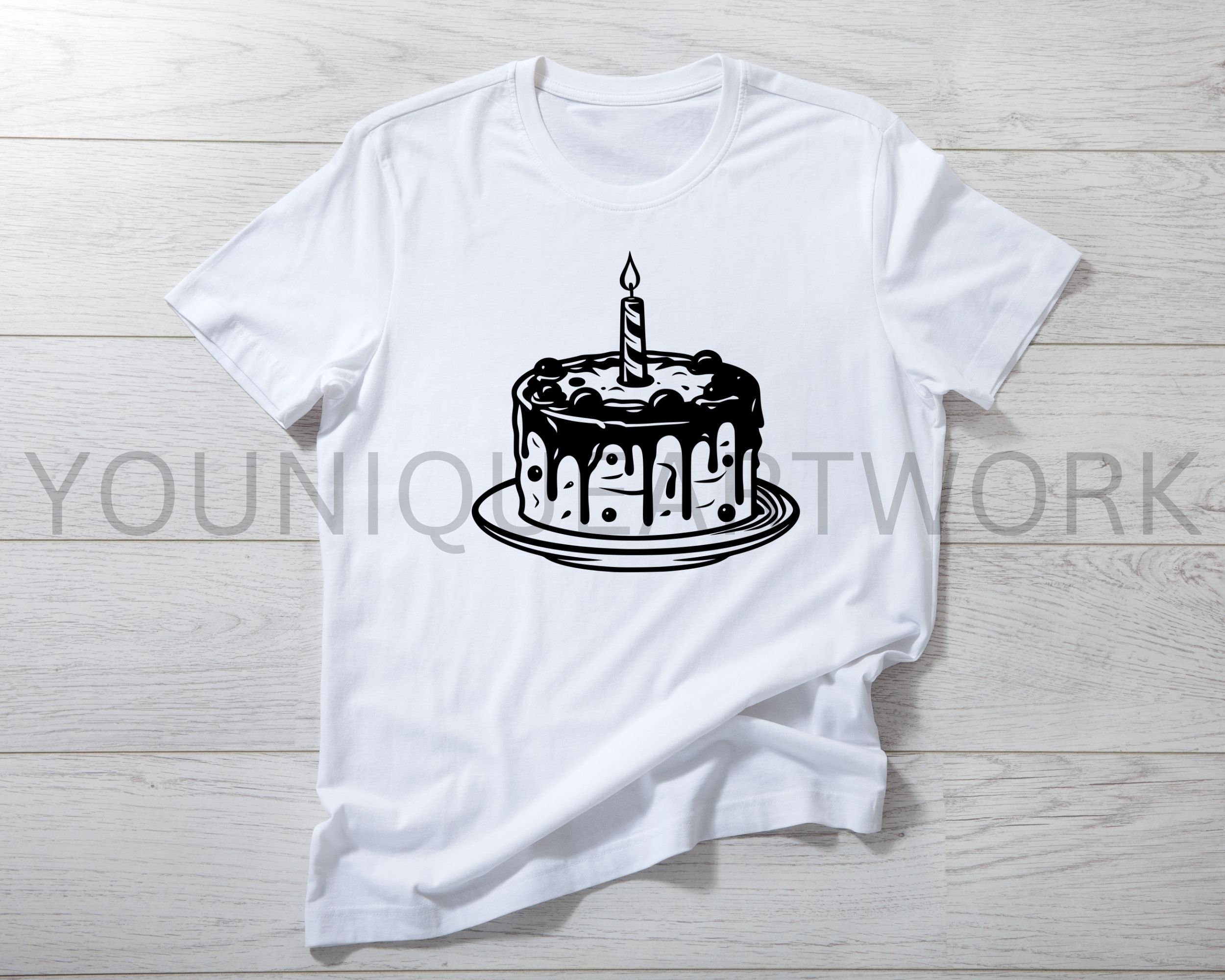 Cake SVG Bundle, PNG, Birthday Cake Clipart, Hand Drawn