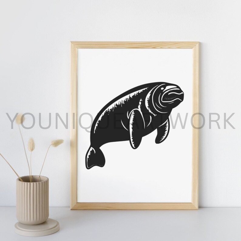 Manatee SVG Bundle, PNG, Manatee Clipart, Hand Drawn Manatee Vector