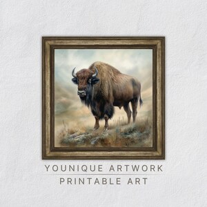 Bison Print, Bison Printable Wall Art, Bison Nursery Decor, Bison Lover Gift, Digital Download