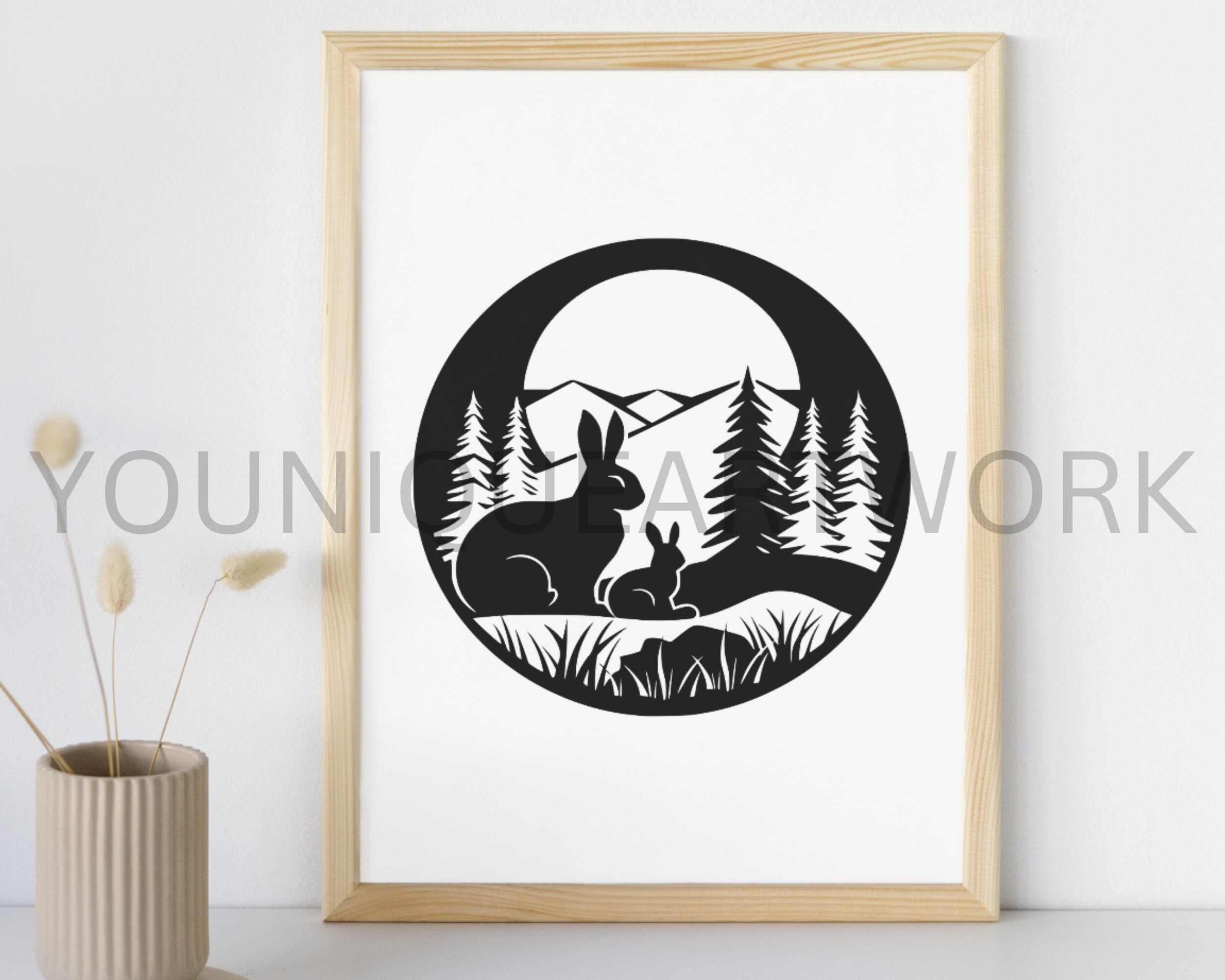 Floral Bunny SVG Bundle PNG Rabbit Head Clipart Hand Drawn - Etsy