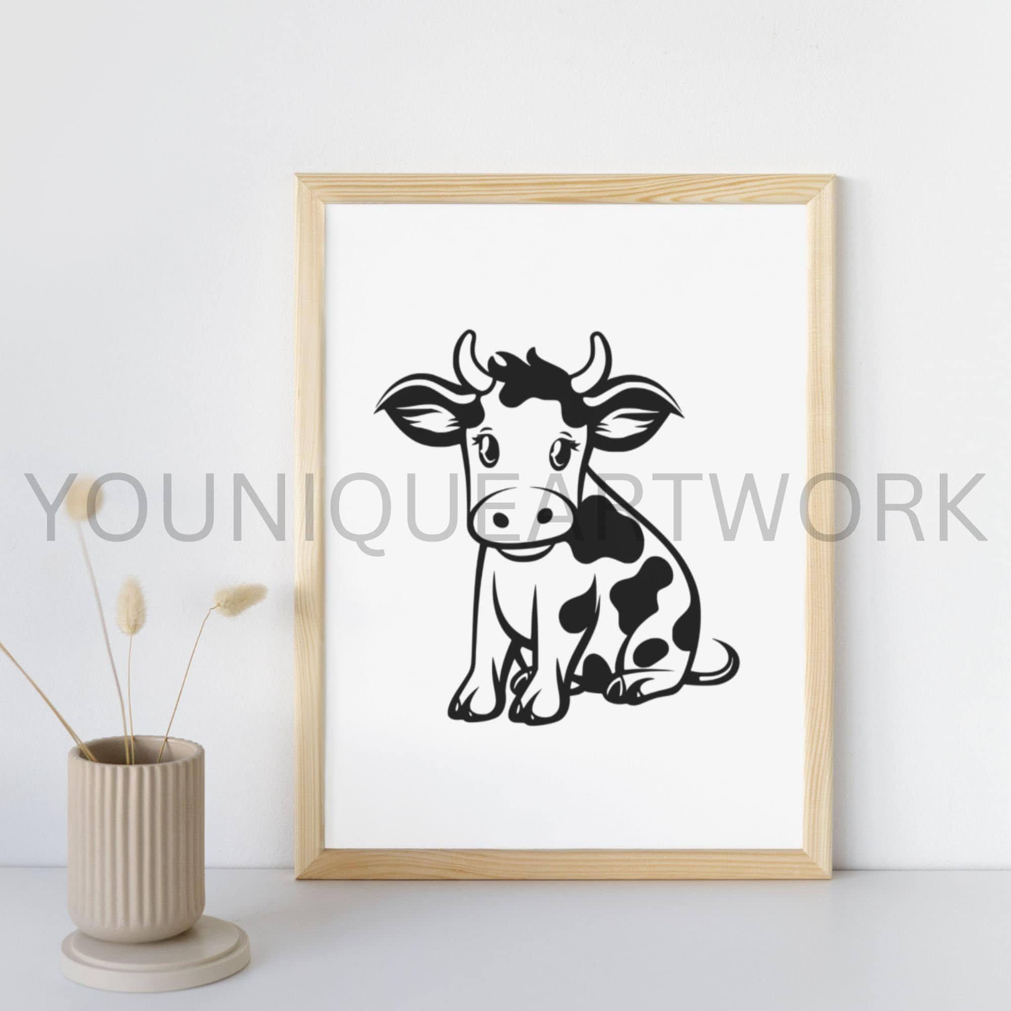Cute Cow SVG Bundle PNG Farm Animal Clipart Hand Drawn Baby - Etsy