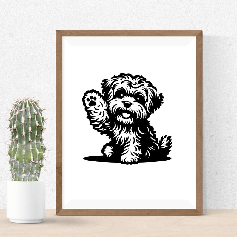 Maltipoo SVG Bundle, Maltipoo Clipart, Hand Drawn Dog Theme Vector ...