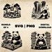 Panda SVG Bundle, Yoga Panda Clipart, Hand Drawn Panda Bear Themed ...