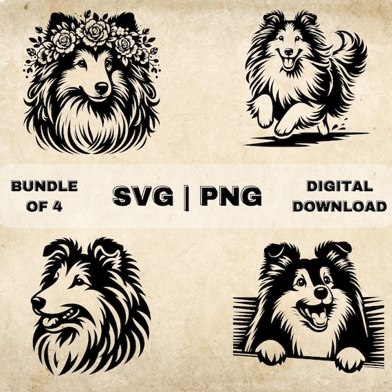 シェットランド シープドッグ SVG バンドル、シェルティ クリップ