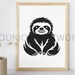 Sloth SVG Bundle, PNG, Sloth Clipart, Hand Drawn Sloth Vector ...