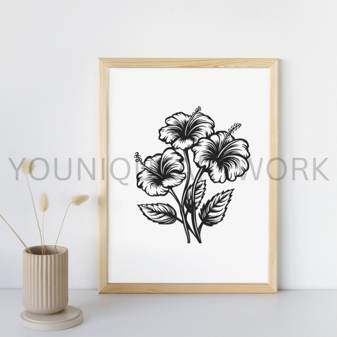 Hibiscus Flower SVG Bundle, PNG, Flowers Clipart, Hand Drawn Hibiscus ...