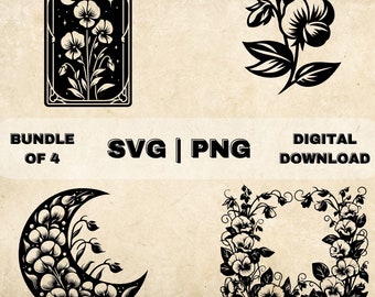 Sweet Pea SVG Bundle, Sweet Peas Flowers Clipart, Ręcznie rysowana ilustracja wektorowa o motywie kwiatowym, Pliki SVG do grawerowania laserowego i rzemiosła