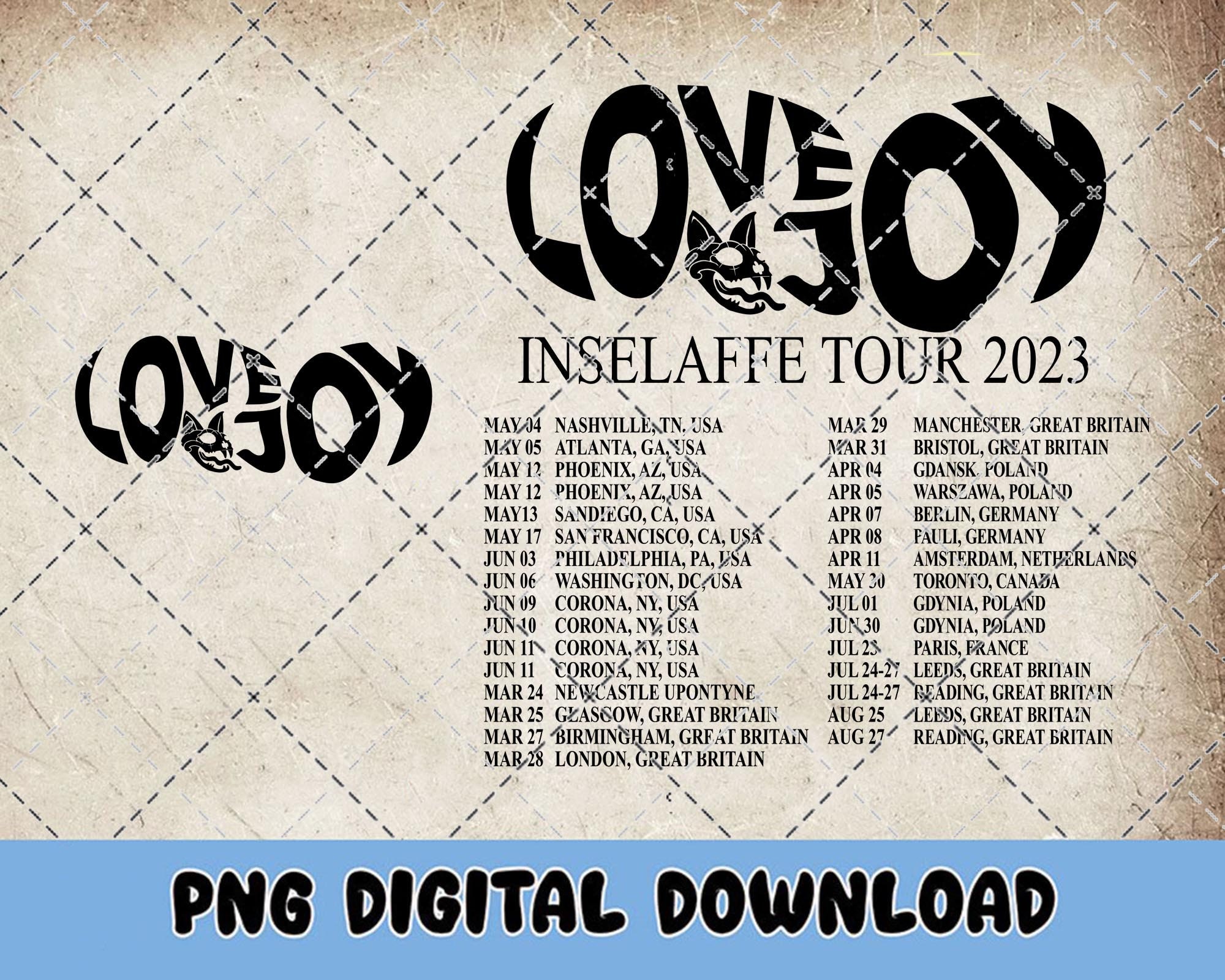 Lovejoy Tour 2023 Music PNG Lovejoy Tour Concert 2023 PNG 2 Etsy