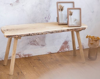 Banc en bois, banc décoratif, banc de chambre, banc de lit, banc végétal