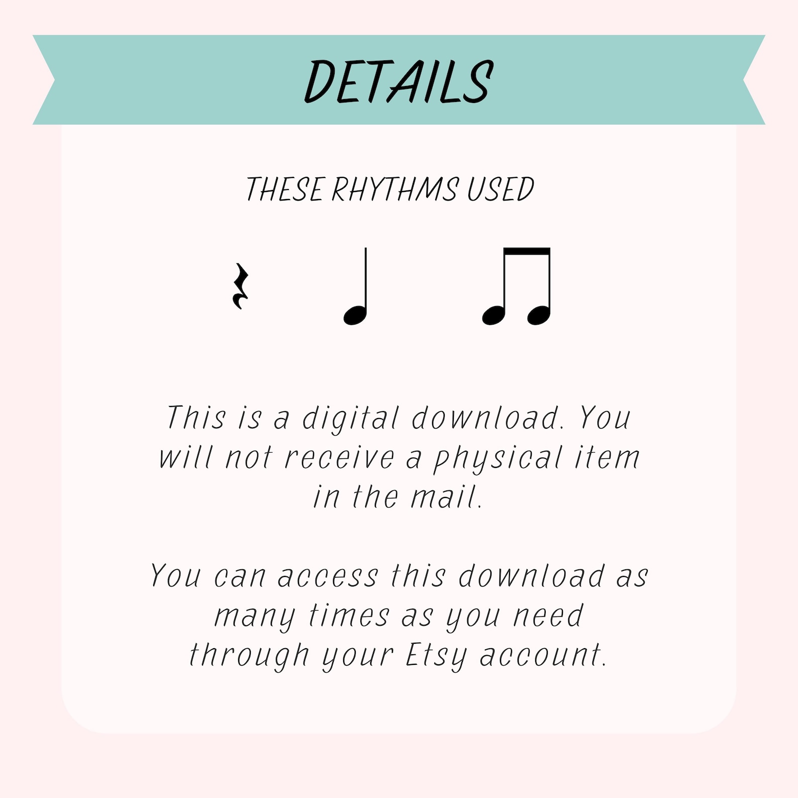 LARGE Rhythm Flash Cards (set 2), Counting Beats, Music Lessons - Etsy