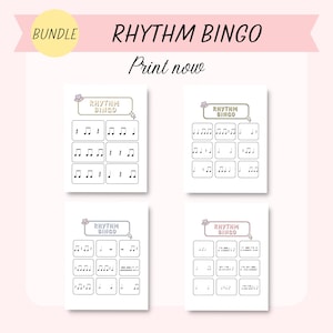Ritme Bingo BUNDEL | Muziek klopt | Ritmekaart | Klasspellen | Muziekleraar | Muziekgames | Ritme-activiteiten | Pianoleraar-spellen