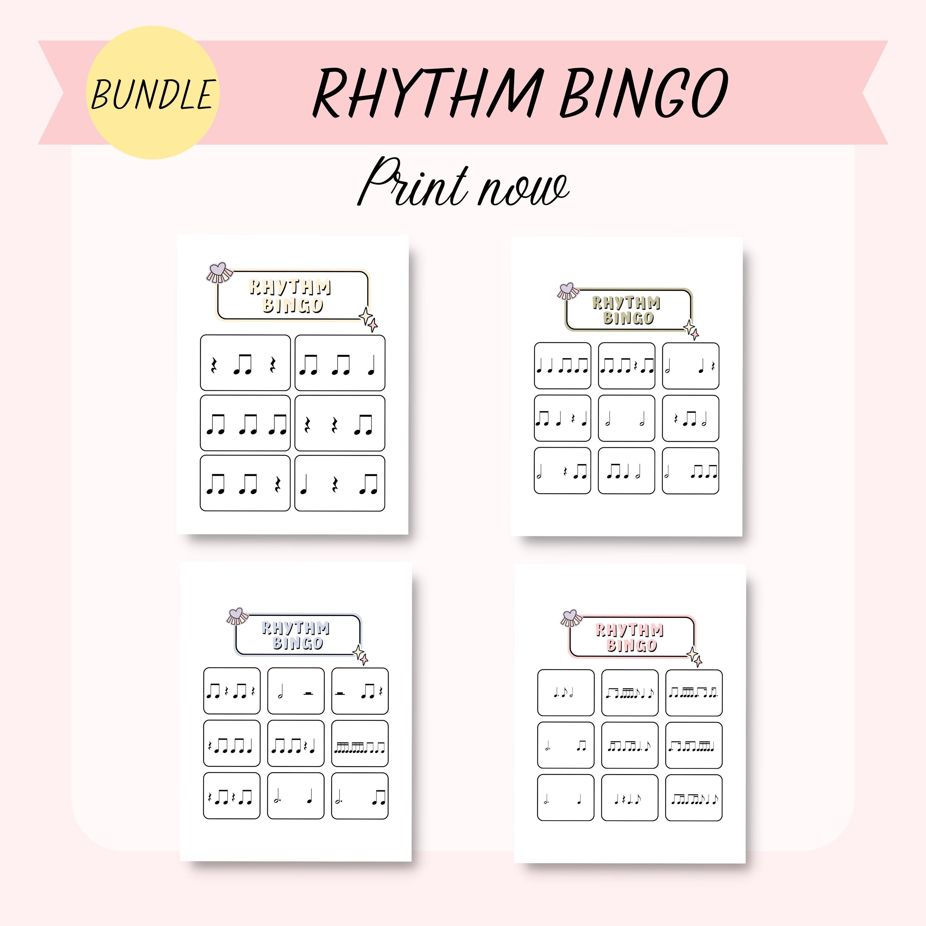 Rhythm Bingo BUNDLE | Music beats | Rhythm card | Classroom games | Music Teacher | Music Games | Rhythm Activities | Piano Teacher games