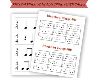 Bundel ritmebingo en flashkaart: niveau 3