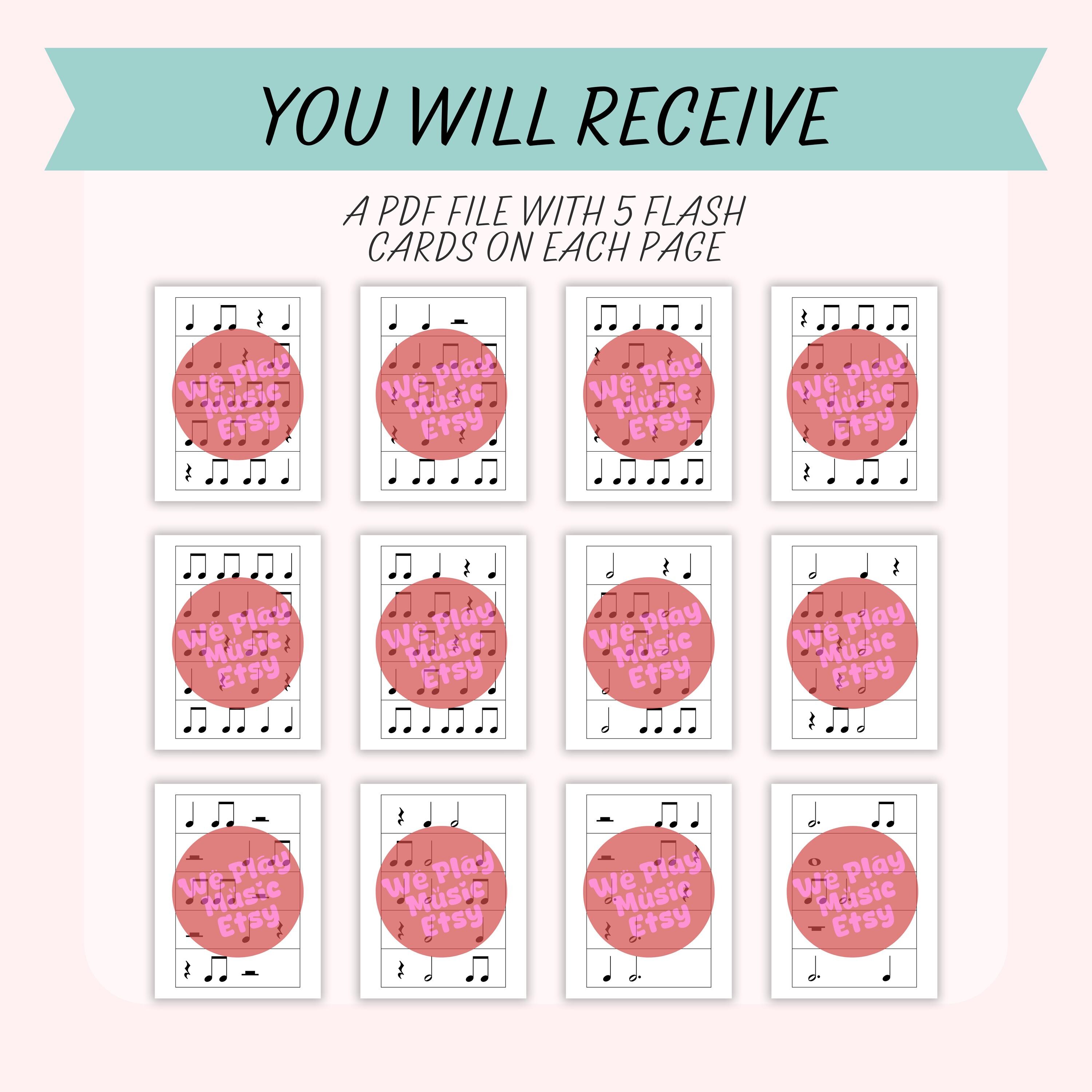 Rhythm Flash Cards (SET 4), Music Rhythms, Rhythm Cards