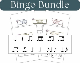 Rhythm Bingo BUNDLE | Music beats | Rhythm card | Classroom games | Music Teacher | Music Games | Rhythm Activities | Piano Teacher games