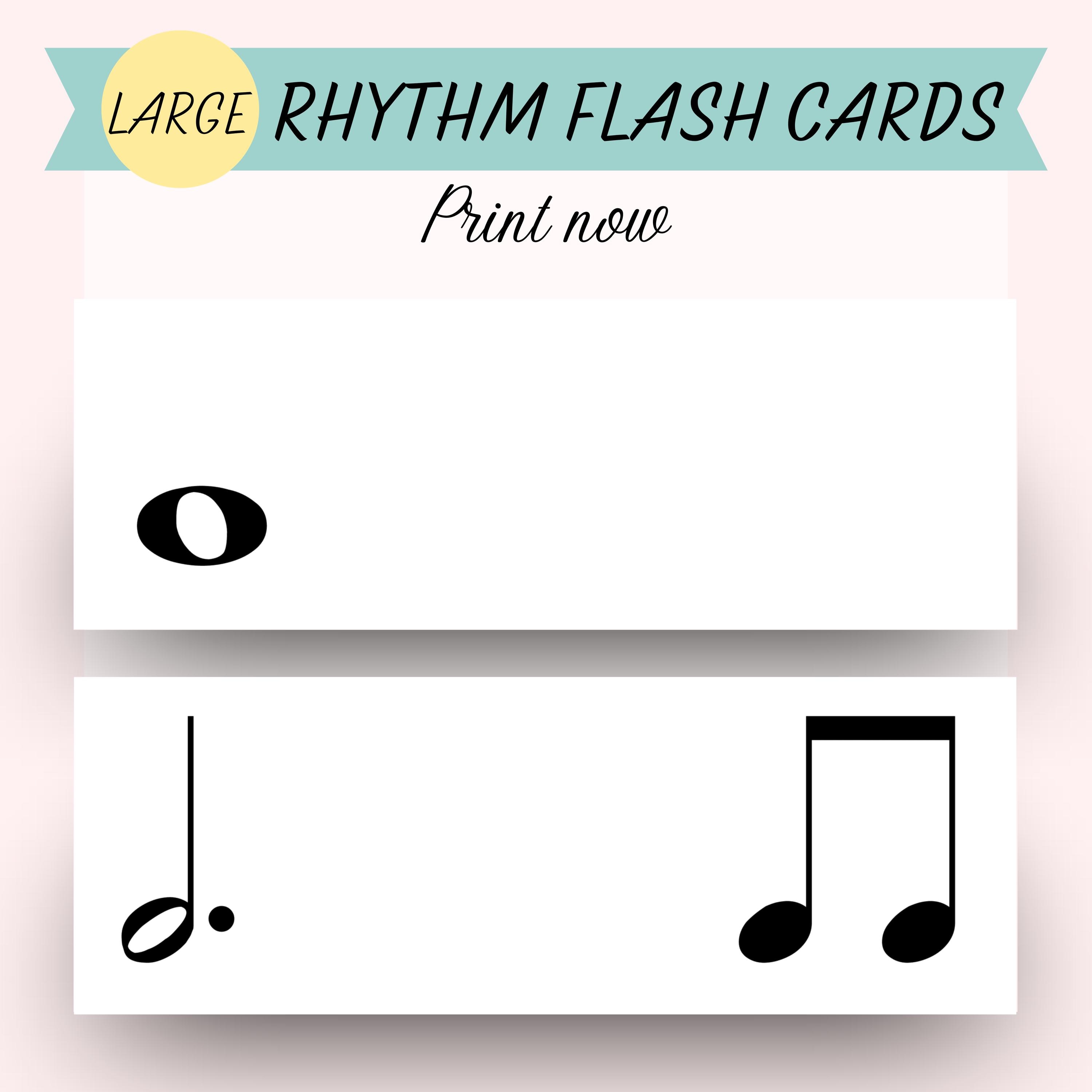 LARGE Rhythm Flash Cards (set 4), Counting Beats, Music Lessons - Etsy