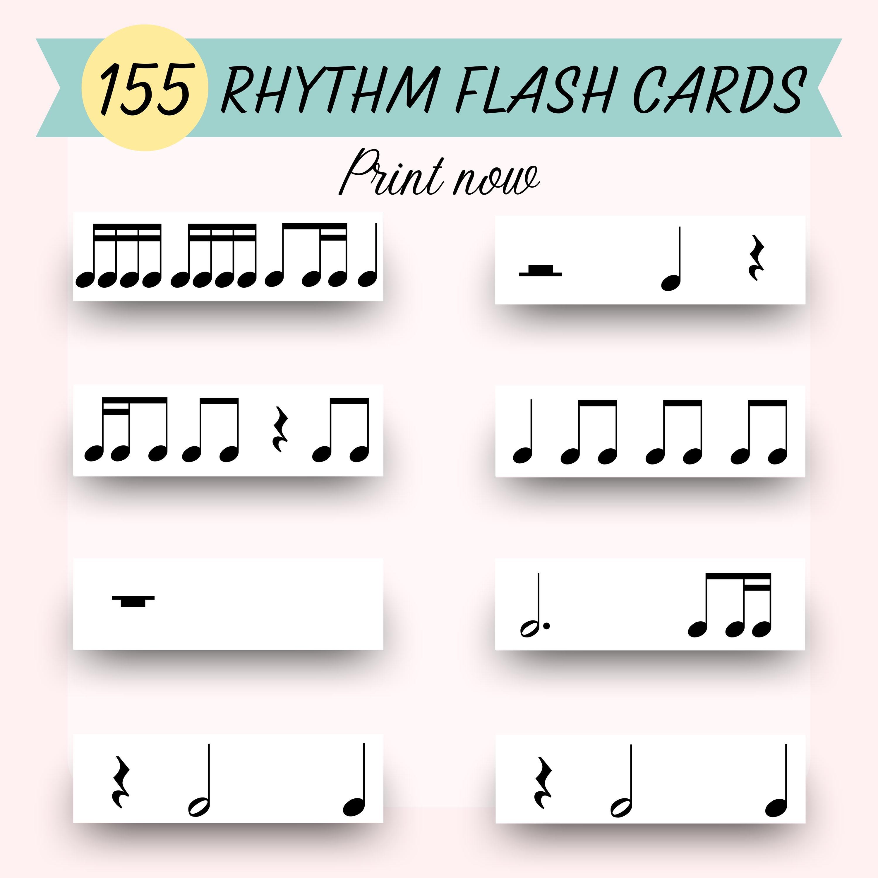 Rhythm Flash Cards (set 5) - Etsy